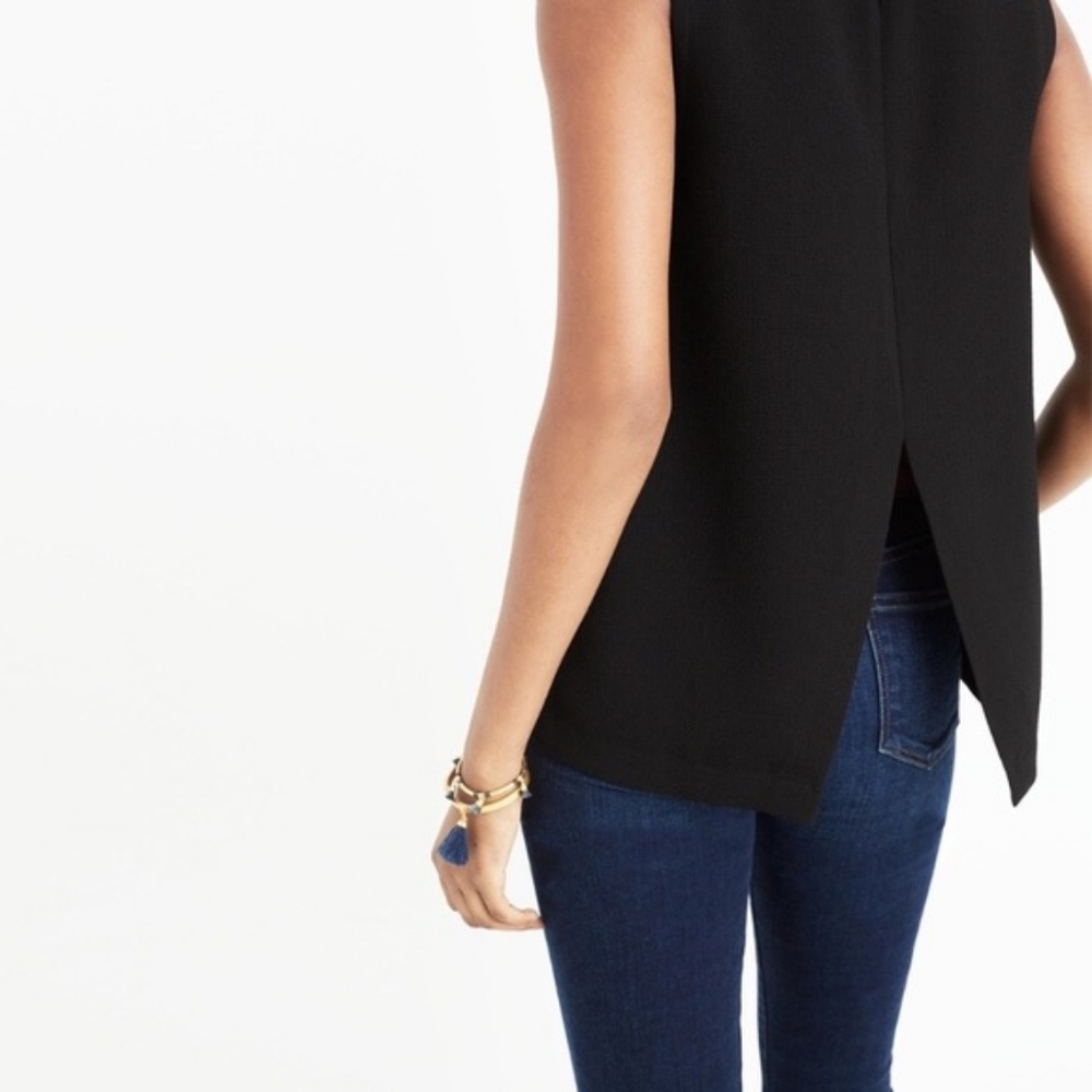 Madewell Textured DayNight Split Back Top- XXS, Black